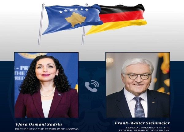 ​Osmani në bisedë telefonike me presidentin e Gjermanisë, temë anëtarësimi i Kosovës në KiE