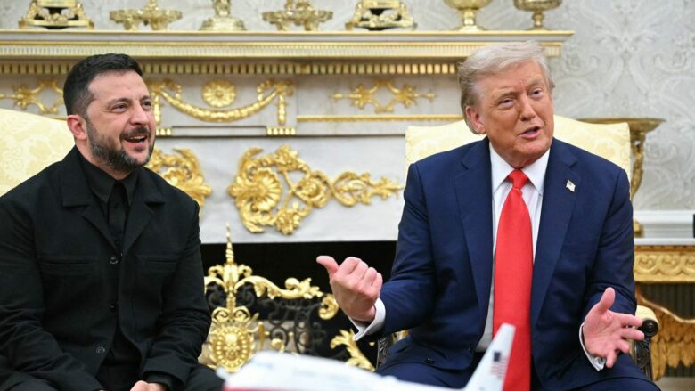 Zelensky tha  faleminderit  8 herë në minutën e parë të takimit me Trumpin