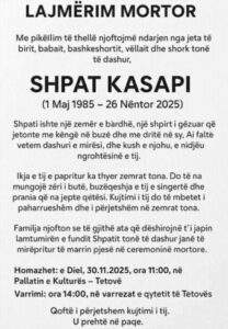 Nesër i jepet lamtumira e fundit Shpat Kasapit
