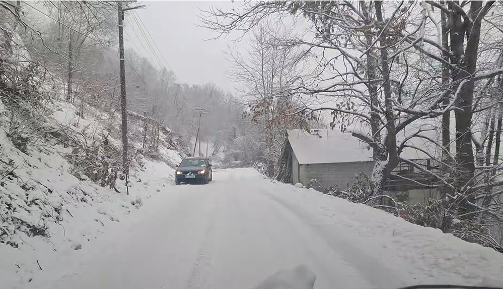 Reshjet e borës vështirësuan lëvizjen në fshatrat e Malësisë së Sharrit  banorët ankohen se rrugët nuk janë pastruar fare