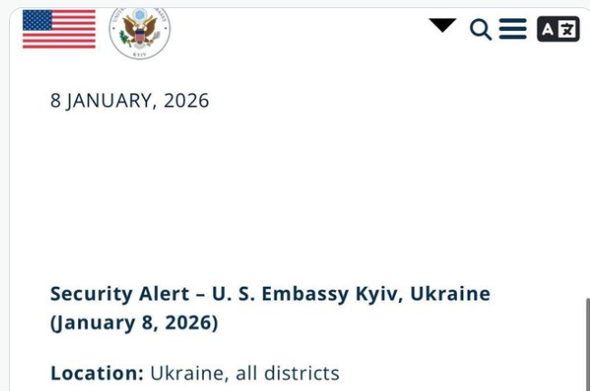Ambasada e SHBA së në Kiev ka paralajmëruar për mundësinë e një sulmi të ajror ndaj Ukrainës në ditët në vijim
