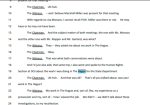 Ish-prokurori Jack Smith tregon se zyrtarët amerikanë ishin interesuar për punën e tij në Hagë, dalin dokumentet e dëshmisë